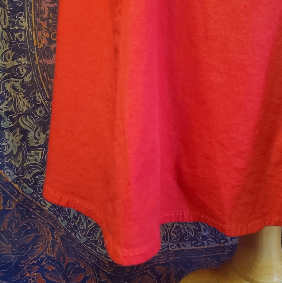 ModCloth (Tropical Wear) Red Cotton Blend Flare Skater Skirt Juniors Large - Picture 9 of 11